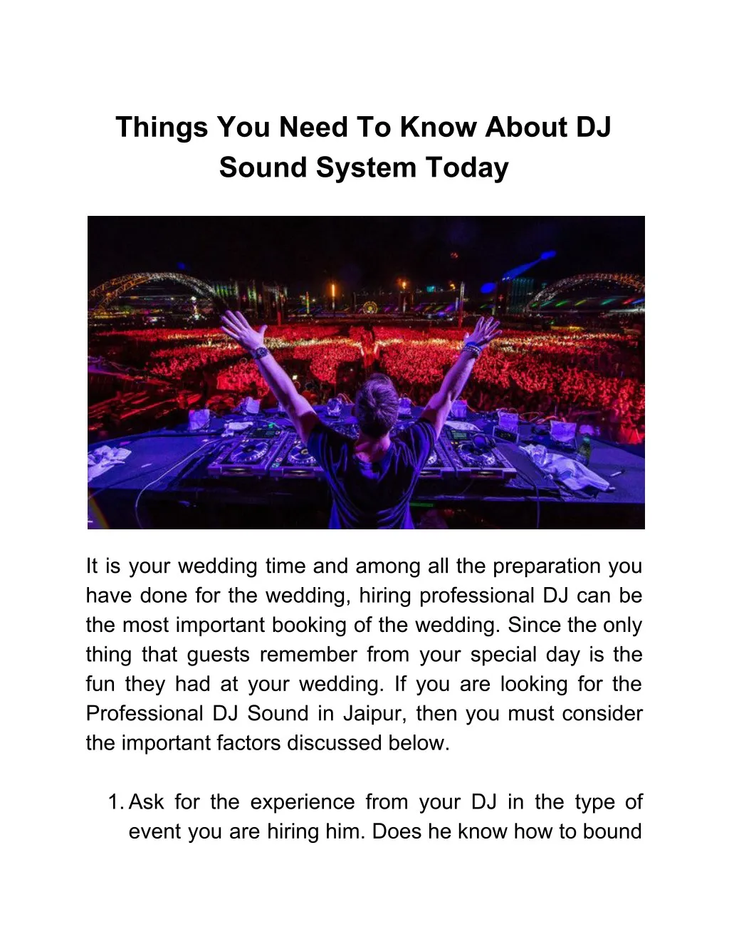 things you need to know about dj sound system