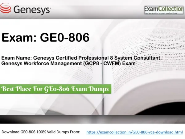 Examcollection GE0-806 VCE Dumps