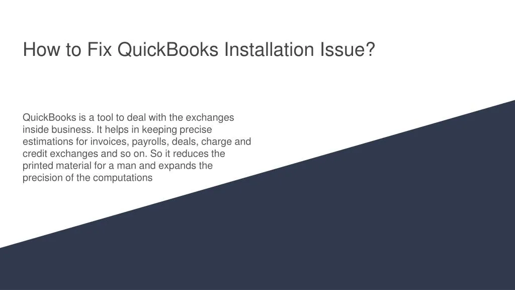 how to fix quickbooks installation issue