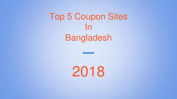 Top Coupon Sites in Bangladesh