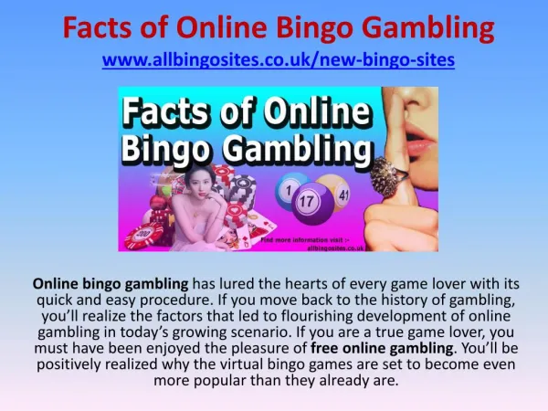 Facts of Online Bingo Gambling