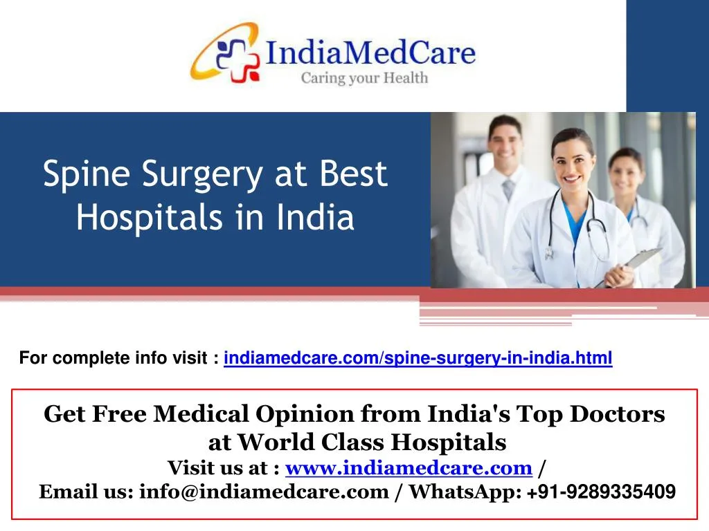 spine surgery at best hospitals in india