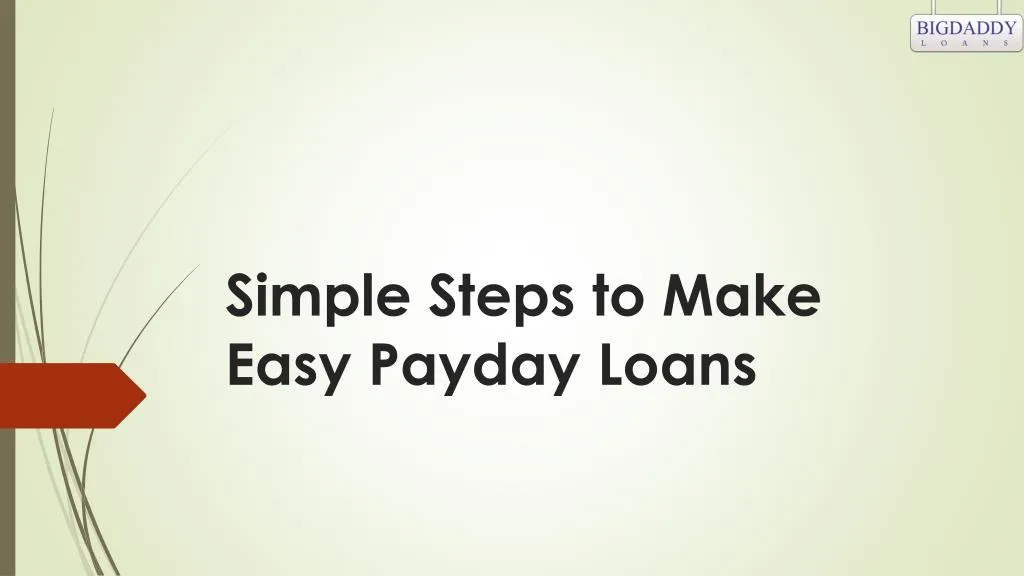 simple steps to make easy payday loans