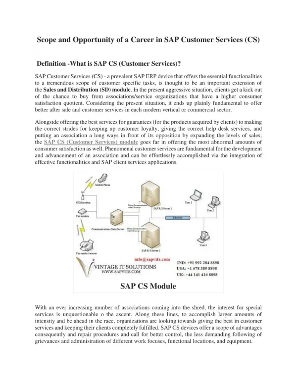 scope and opportunity of a career in sap customer