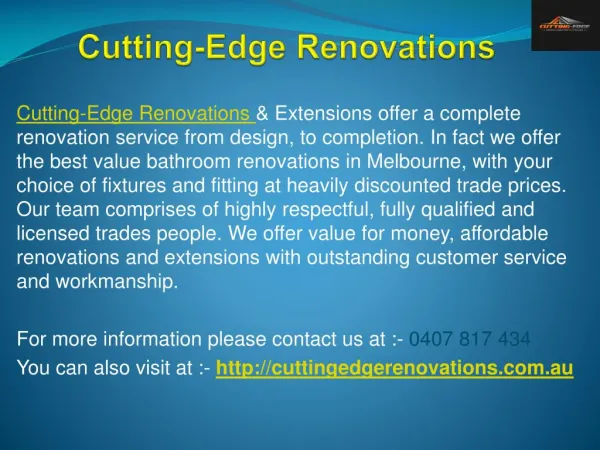 Affordable Bathroom Renovations & Home Extensions Melbourne