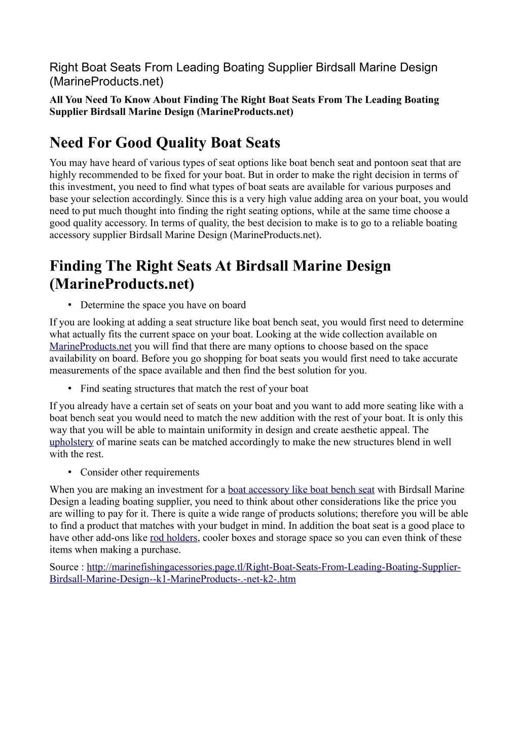 right boat seats from leading boating supplier