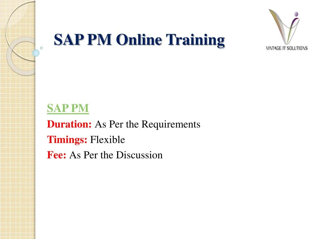 sap p m online training