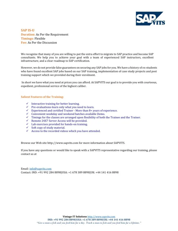 SAP is Utilities Training Material PDF