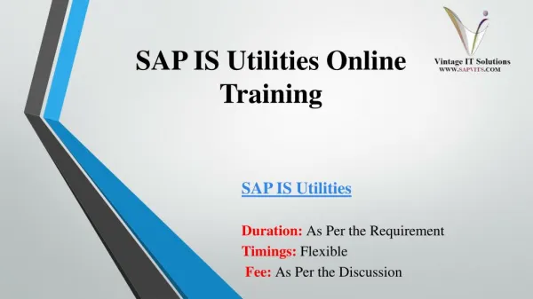 SAP IS Utilities Training Material PPT
