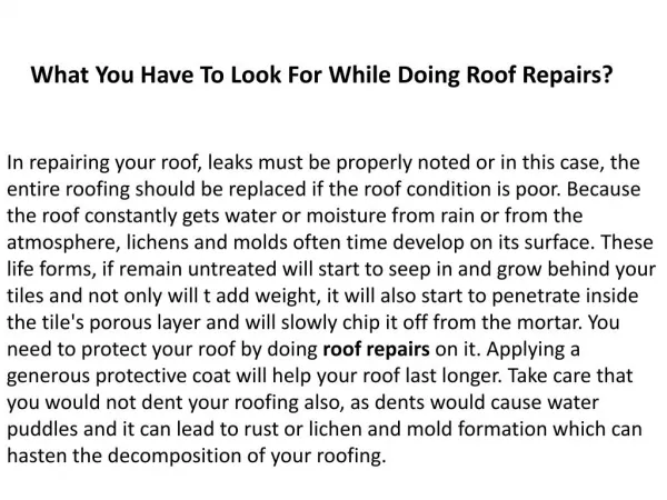 Roof Repair Hollywood