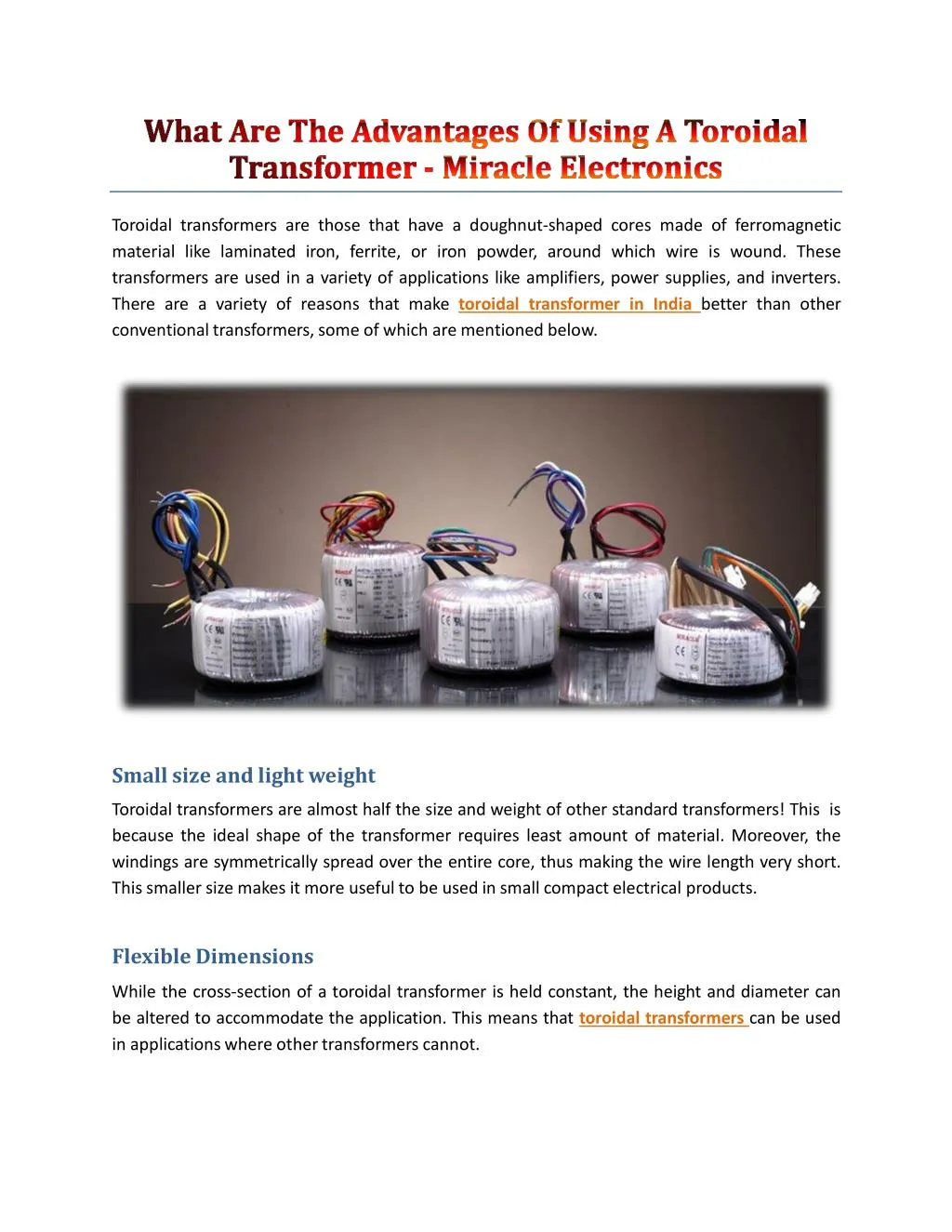 toroidal transformers are those that have