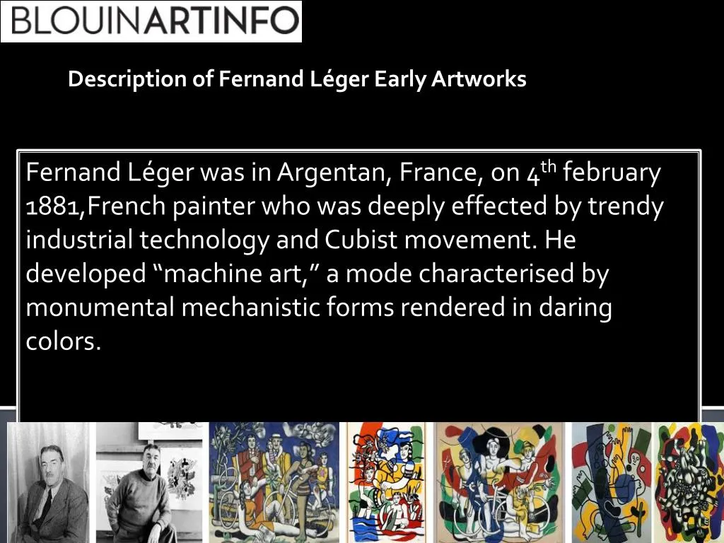 description of fernand l ger early artworks