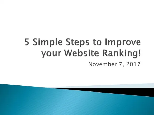 5 simple steps to improve your website ranking