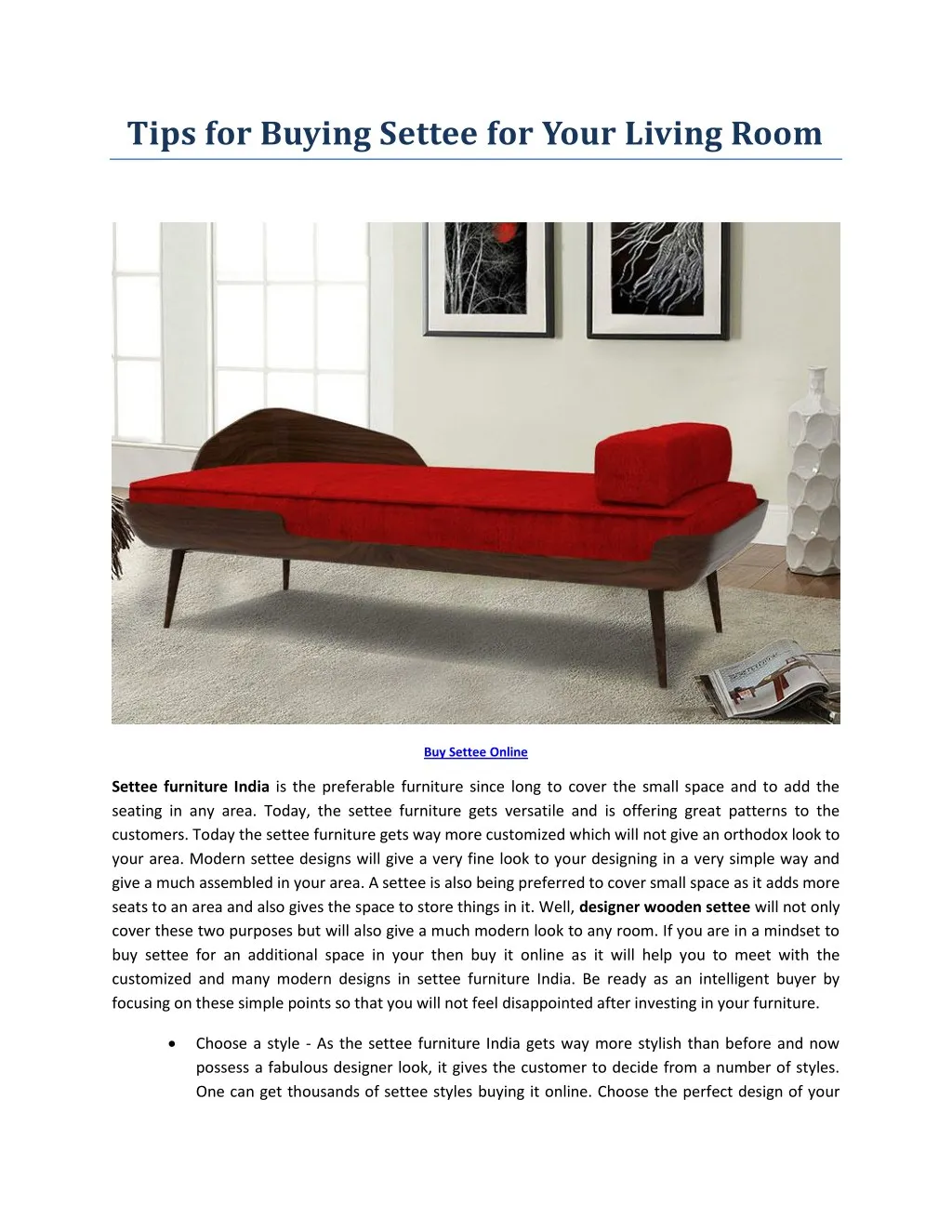 tips for buying settee for your living room