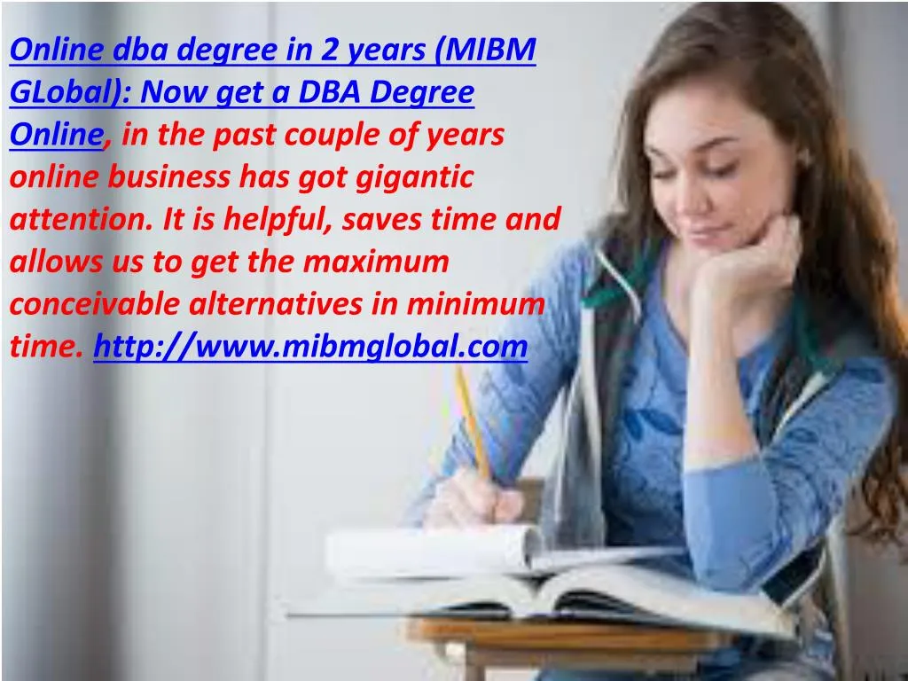 online dba degree in 2 years mibm global