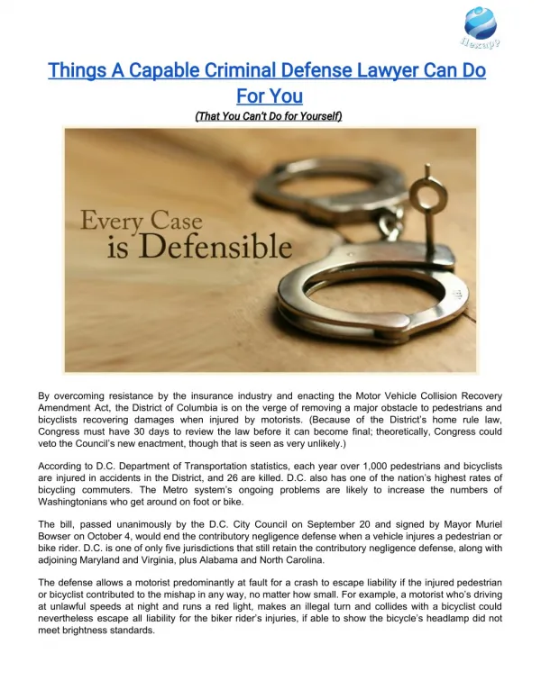 Things A Capable Criminal Defense Lawyer Can Do For You