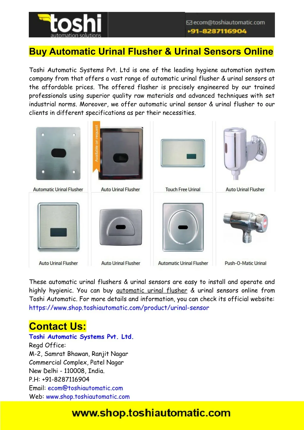 buy automatic urinal flusher urinal sensors online