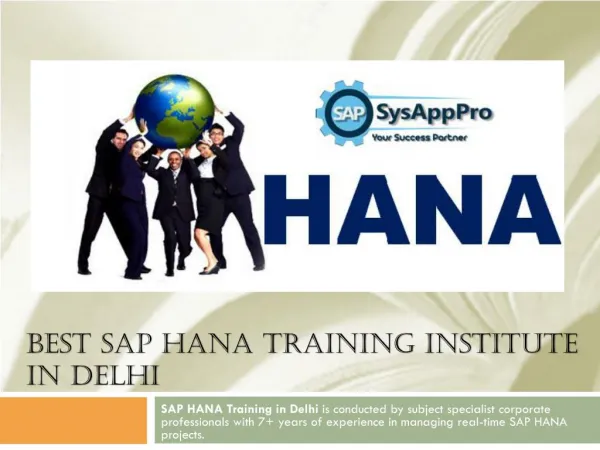 Best Sap Hana Training Institute in Delhi, Sap Hana Course Delhi
