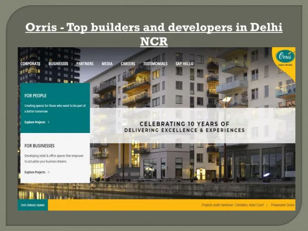 Orris - Top builders and developers in Delhi NCR