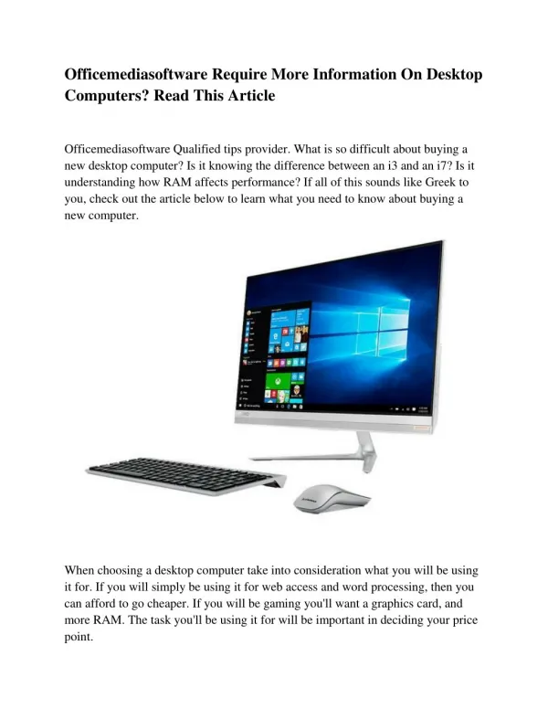 Officemediasoftware Computers 101: Everything You Need To Know About Desktop Computers