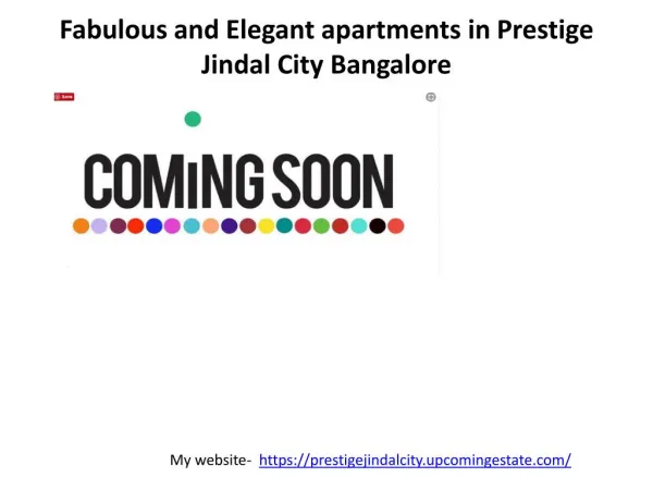 Prestige Jindal City Best Apartment in Bangalore