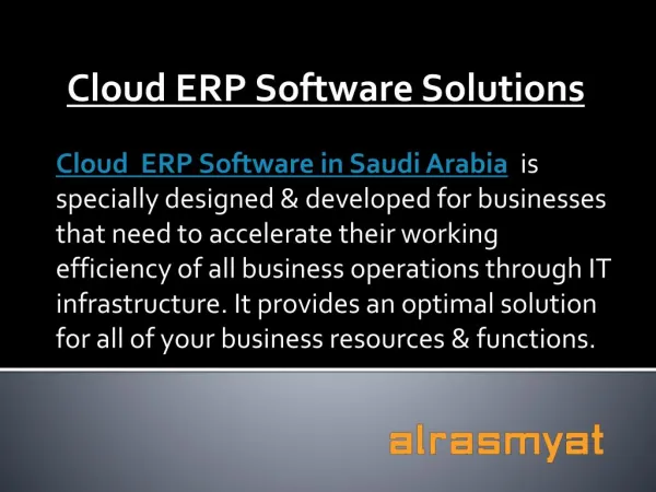 Cloud ERP Software in Saudi Arabia