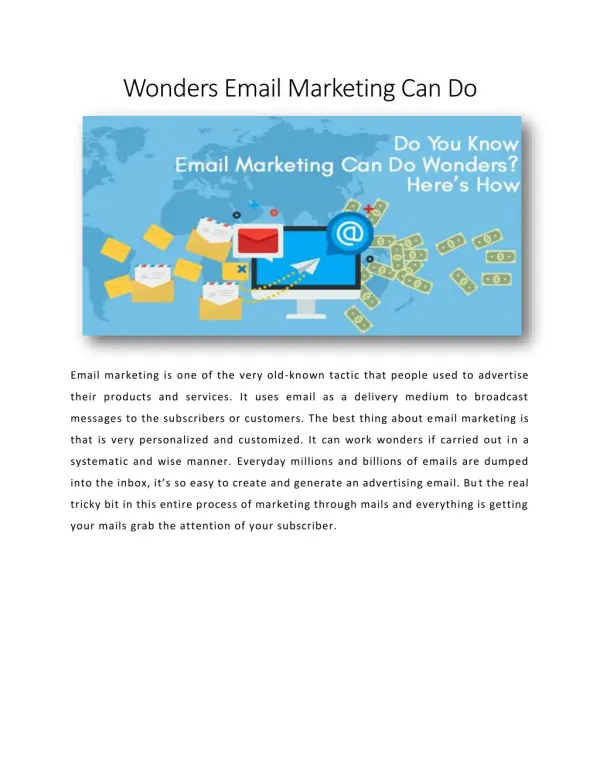 Wonder Email Marketing Can Do
