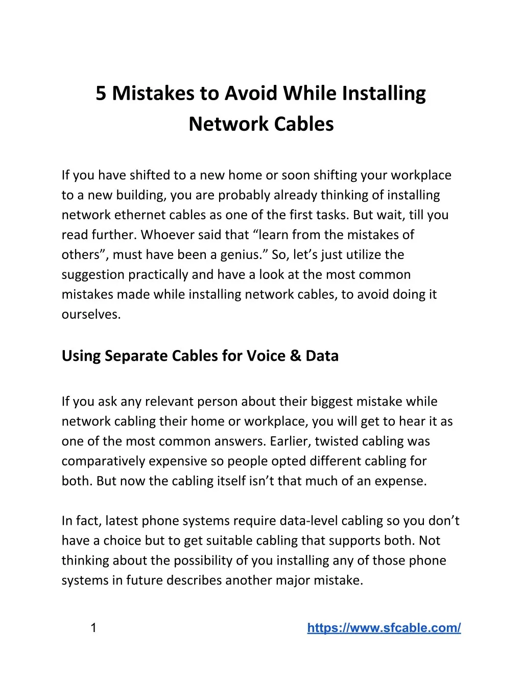 5 mistakes to avoid while installing network