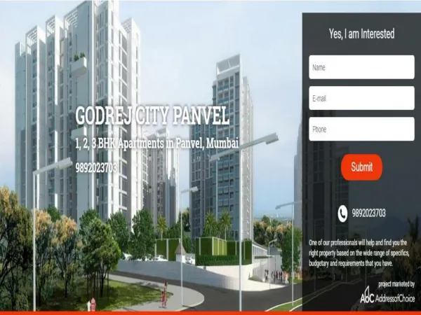 Godrej City Panvel Project - Pre Launch at 91 9892023703