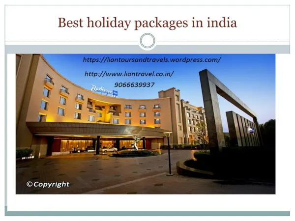 holidays packages in india