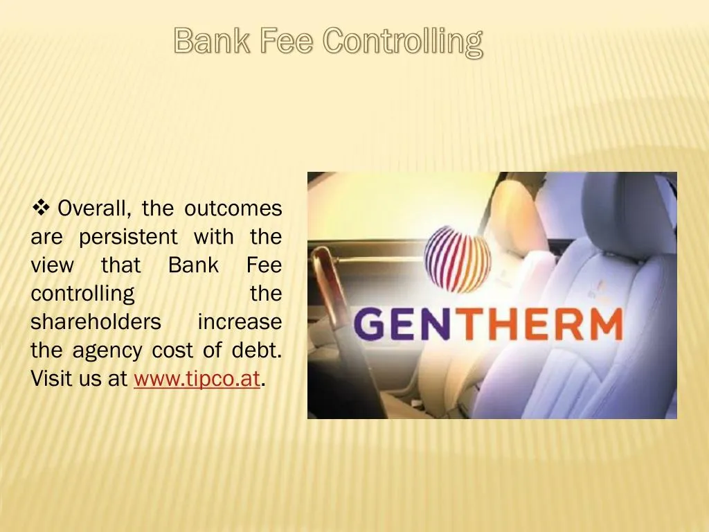 bank fee controlling