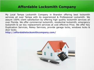 Get Top 5 Reputed Locksmith in Brandon FL - slide 1