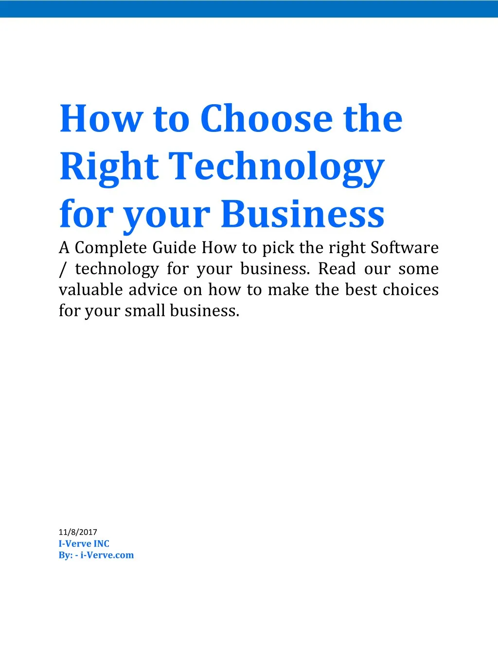 how to choose the right technology for your