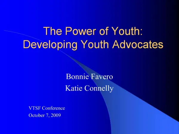 The Power of Youth: Developing Youth Advocates