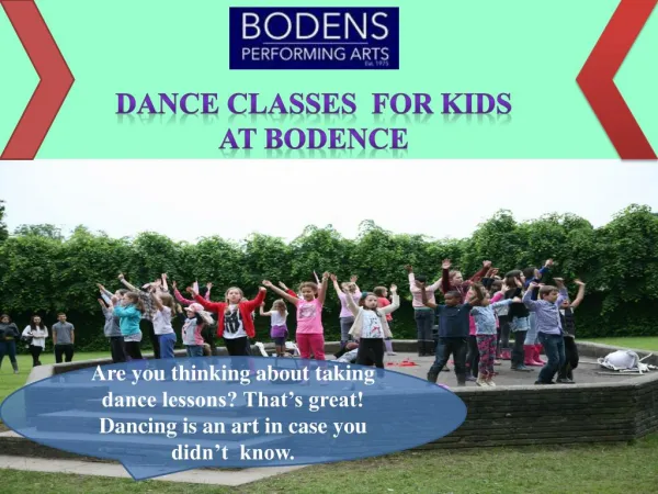 Dance Classes for Kids at Bodence