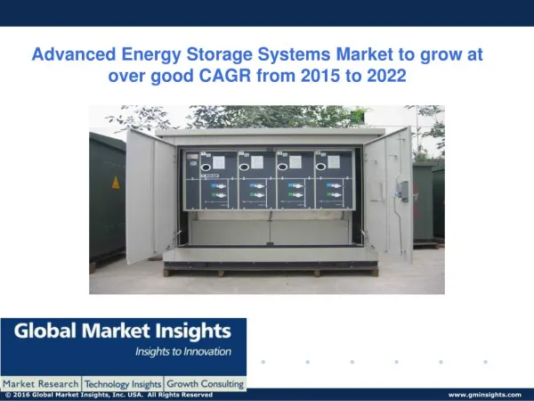 Advanced Energy Storage Systems Market statistics and research analysis released in latest report