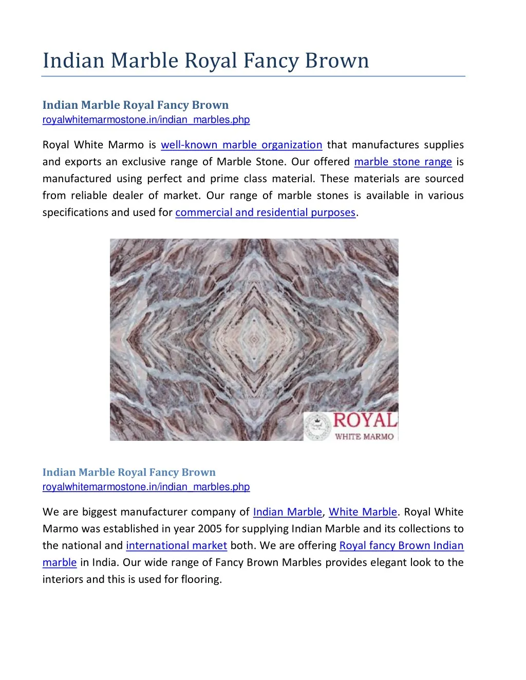 indian marble royal fancy brown