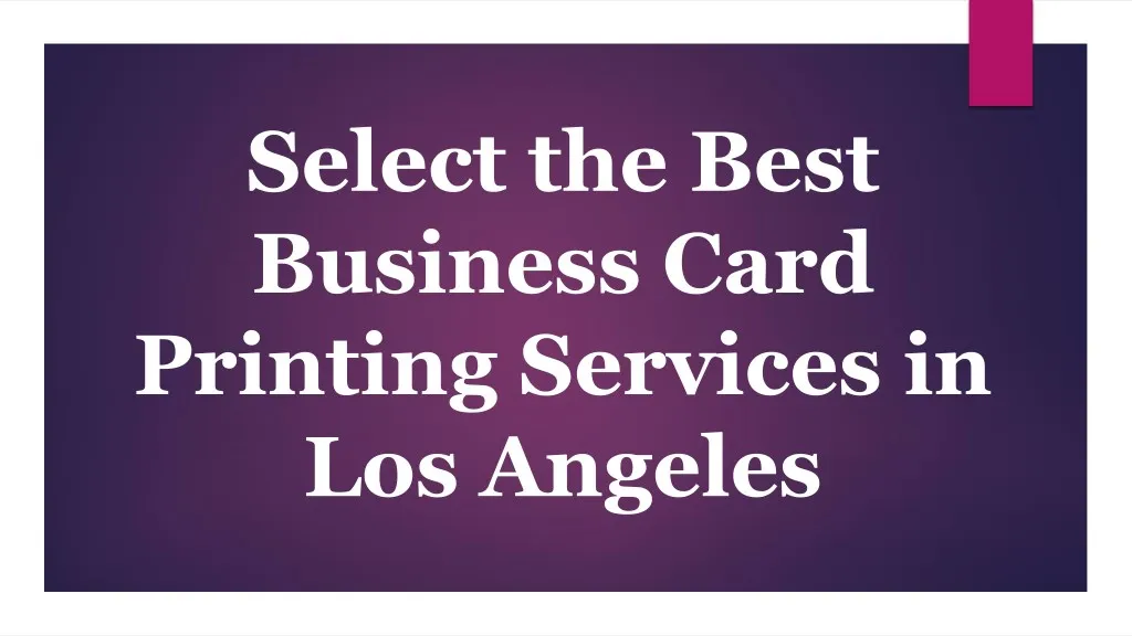 select the best business card printing services