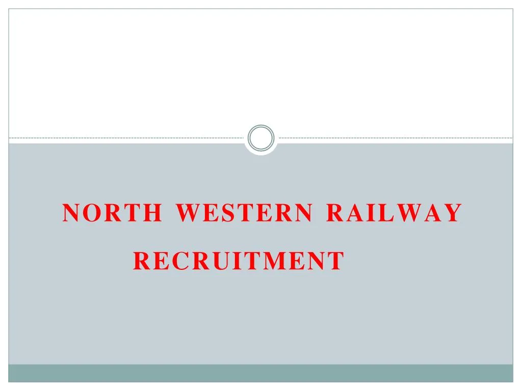 north western railway recruitment