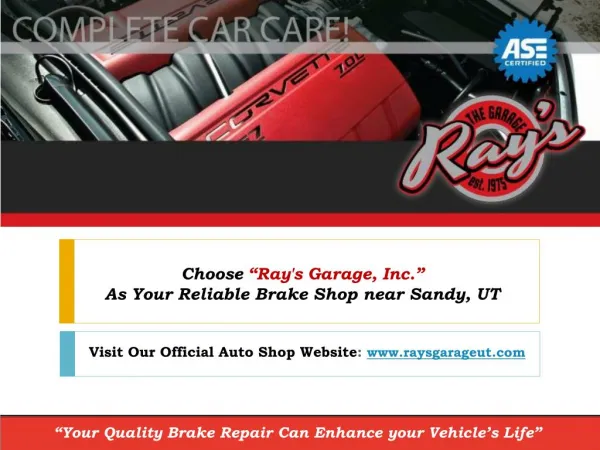 Is your Vehicle isn't Stop at right time? Schedule your brake repair today!