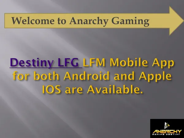 Find More Players and Groups Online - Anarchy Gaming Destiny LFG LFM