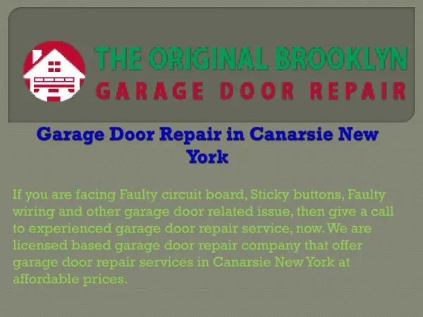 Garage Door Repair in Canarsie New York