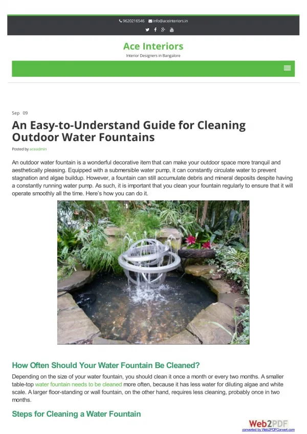 An Easy-to-Understand Guide for Cleaning Outdoor Water Fountains