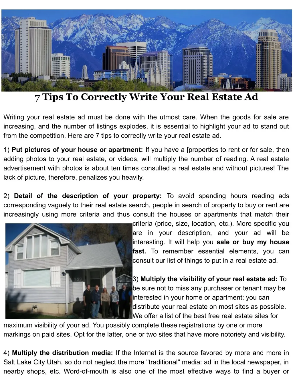 7 tips to correctly write your real estate ad