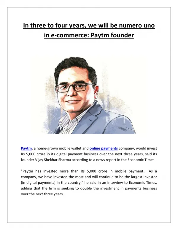 Paytm to invest Rs 5,000 cr to retain lead in digital payment space: Report