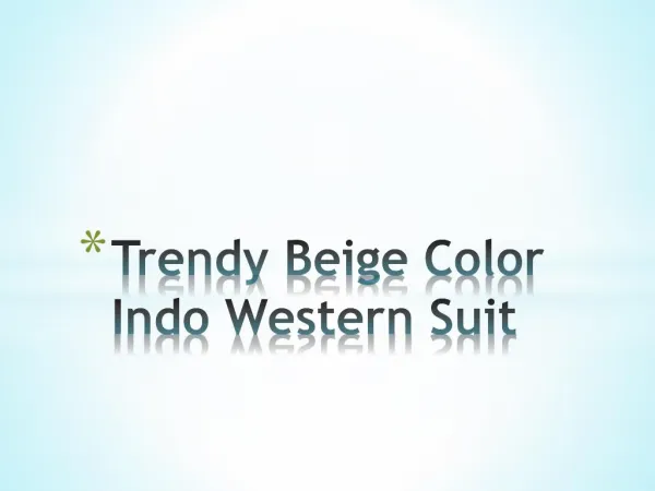 Beige color indo western suit