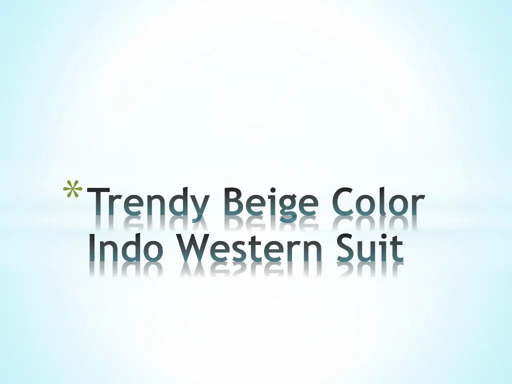 trendy beige color indo western suit