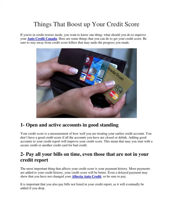 Things That Boost up Your Credit Score
