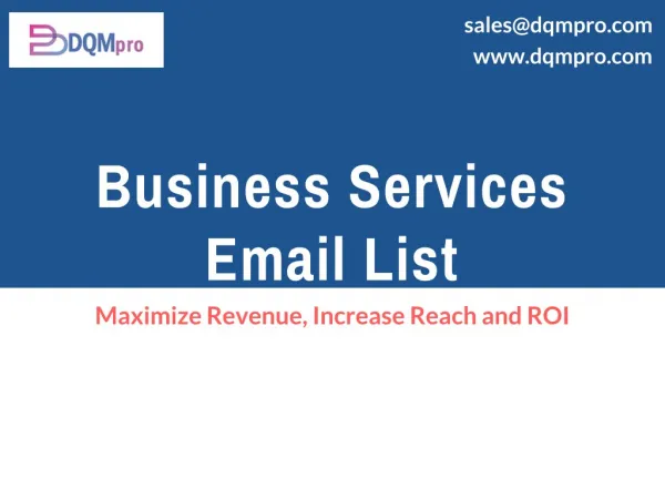 Business Services Mailing List | Business Services Marketing Database