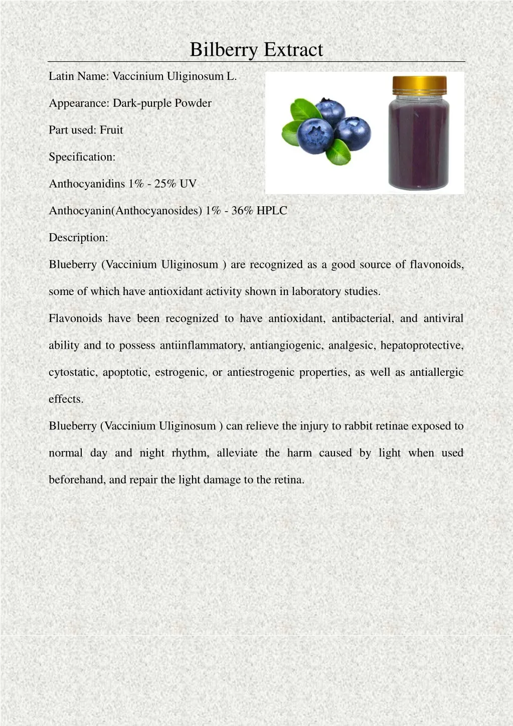 bilberry extract